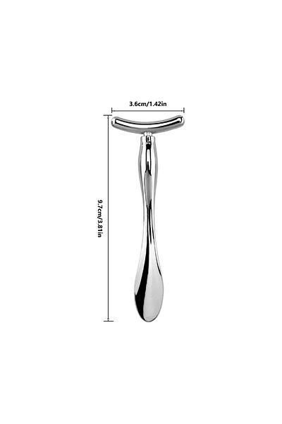 Choice 1pc silver T 2in1 Mini Eye Massage Stick Face Lifting Massage Anti Cream Eye Pouch Dark Circles Spoo