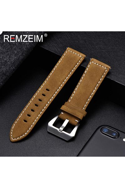 Choice15 18mm Yellow Genuine Leather Watchband Bracelet Black Blue Brown Vintage Matte Watch Strap For Women