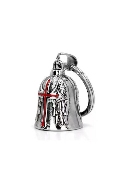 Choice 01 Lucky Bell Guardian Cross Pendant Necklace For Men Widely Used Vintage Punk Motorcycle Angel Pend