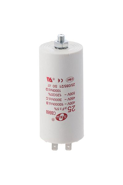 Choice White CBB60 Run Capacitor 25uF 450V AC Double Insert 50/60Hz Cylinder 73x44mm White for Air Compress