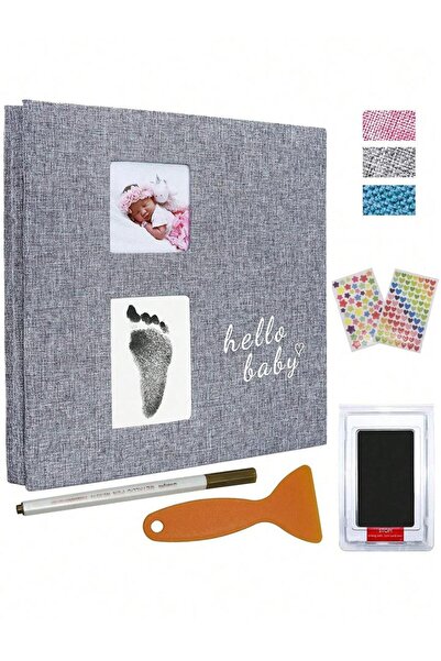 Choice مجموعة ألبوم صور للأطفال باللون الرمادي، كتاب ذكريات ذاتي اللصق، مقاس ...