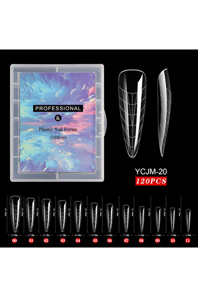 Choice مجموعة YCJM-20 من 120 قطعة من أظافر صناعية شفافة مزدوجة الأشكال بتغطية...