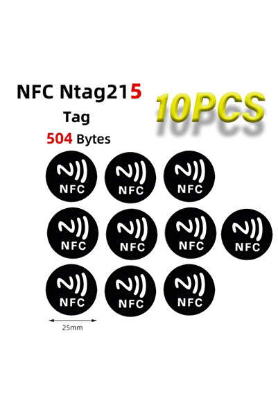 Choice5 ملصقات NFC سوداء (10 قطع) وملونة (10 قطع) سريعة القراءة، بتردد 13.56 ...