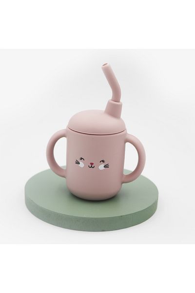 Choice light pink New cartoon 120ML Baby Silicone Sippy Cup BPA-Free Portable Storage Snack Container Feedi