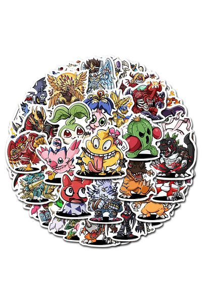 Choice 50Pcs 54pcs Cool Cartoon Digimon Anime Stickers Decals Kids Toys DIY Skateboard Laptop Motorcycle Tr