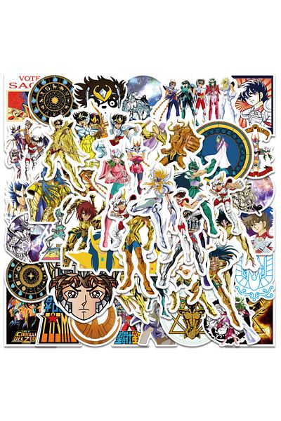 BANDAI 30Pcs 10/30/50pcs Anime Saint Seiya Stickers Waterproof Decals Laptop Skateboard Phone Car Motorcycl
