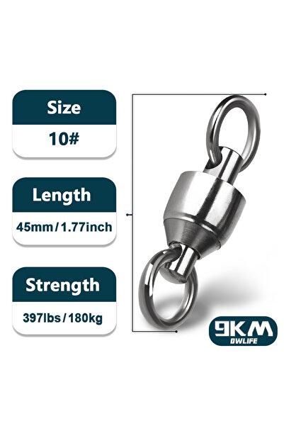 Choice مقاس 10 (397 رطل 45 مم) 9 كم 10 قطع من محمل كروي دوار دوار للصيد بالجر...