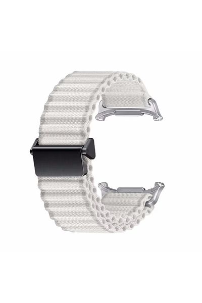 Choice Galaxy Ultra 47mm Black White Trail Band For Samsung Galaxy Watch Ultra 47mm Nylon Loop Strap For Ga