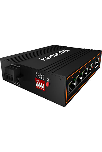 Choice1 Megabit KeepLink Industrial 5-Port Gigabit Switch with 4-PoE Ports and 1-RJ45 Ethernet Uplink
