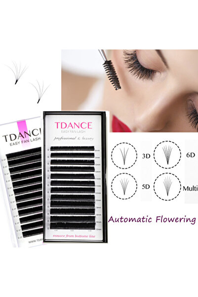 Choice10 رموش تمديد فردية سهلة المروحة من TDANCE بطول 0.07 مم، 8 مم، من فرو المنك الصناعي، ناعمة وطبيعية، مكياج كثيف