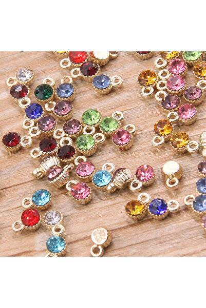 Choice Mix Color 30Pcs 4*6mm 12 Color Mini Small Crystal Metal Rhinestone Cha...