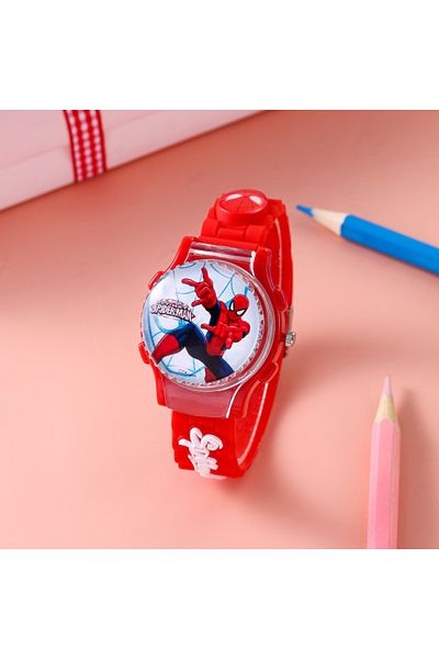 Hasbro ساعة مارفل القابلة للدوران من سبايدر مان 3، ساعة أفينجرز سبايدر مان الكرتونية للأطفال، ساعة كوارتز
