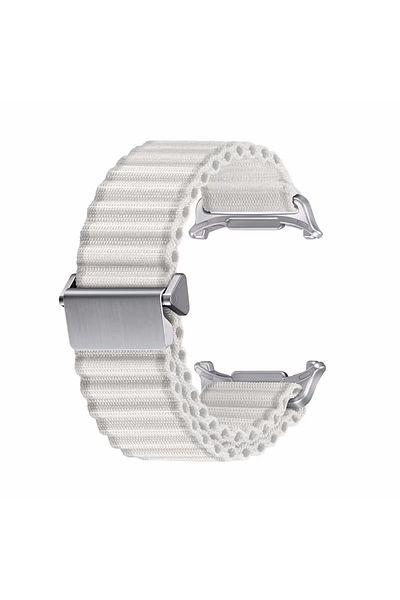 Choice Galaxy Ultra 47mm Silver White Trail Band For Samsung Galaxy Watch Ultra 47mm Nylon Loop Strap For G