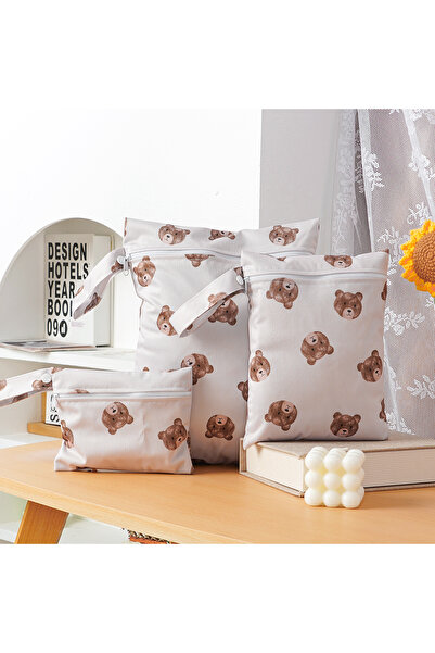 Choice SMT083-HF01 حقيبة Elinfant المحمولة المبللة والجافة من 3 قطع لملابس السباحة، وحقائب الحفاضات المقاومة للماء للحفاضات القماشية