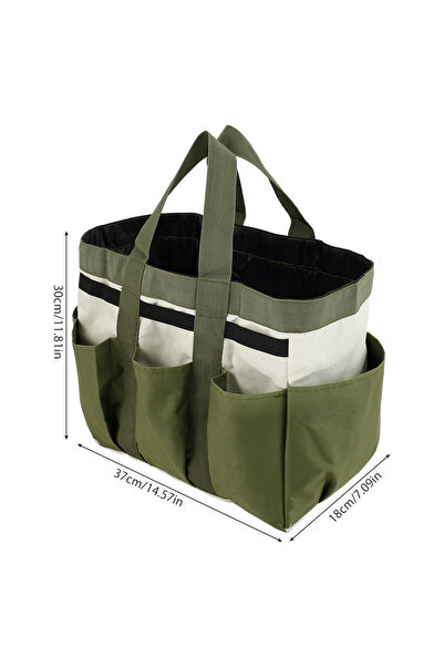 Choice1 حقيبة تخزين أدوات الحديقة باللون الأخضر الداكن مصنوعة من قماش أكسفورد...