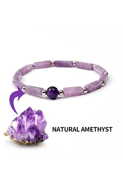 Choice 8mm Purple Silvery-1pcs Natural Amethyst Square Bead Bracelet Amethyst Pixiu Accessories Energy Brac