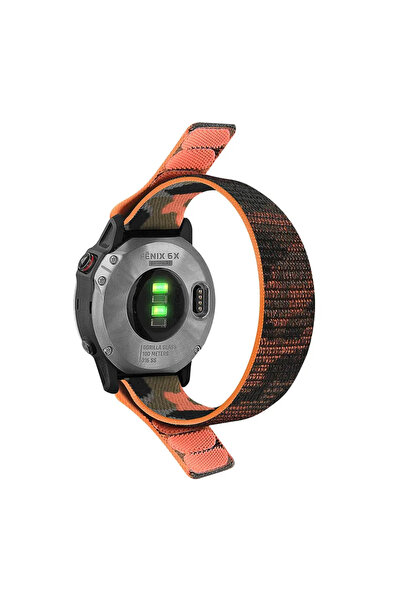 Choice سوار نايلون برتقالي 22 مم 26 مم لساعة فينيكس 7/7X/6/6X Pro/5X Plus/Sap...