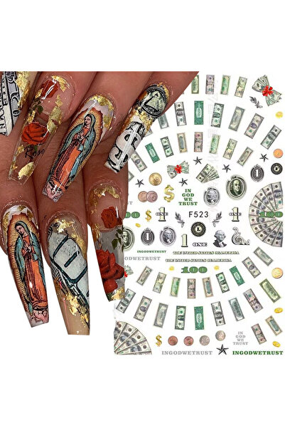 Choice ملصقات أظافر ذاتية اللصق على شكل علامة دولار ثلاثية الأبعاد من type8، ...