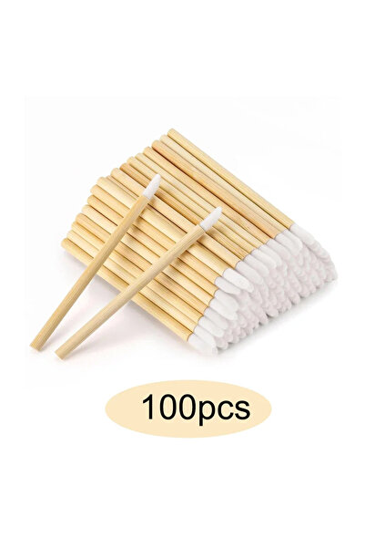 Choice فرشاة الشفاه - 50 قطعة، 50 قطعة من فرشاة الرموش، أعواد ماسكارا من الخيزران للحواجب والرموش، محدد العيون B