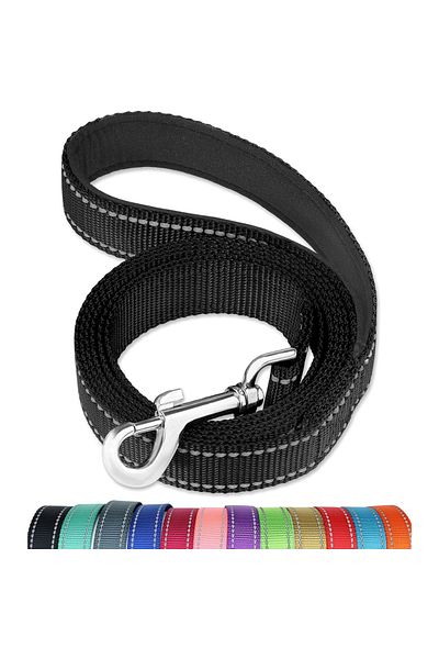 Choice black Reflective Dog Leash - Soft Padded Handle for Comfortable Training and Walking - Ideal for Med