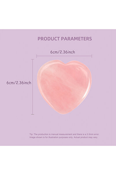 Choice1 Pink 1pc 6cm Rose Quartz Guasha Board Heart Pink Crystals Stone Gifts...