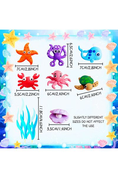 Choice Set 1 LaVenty Under the Sea Cake Toppers Ocean Animal Cupcake Toppers Ocean Sea Theme Gender Reveal