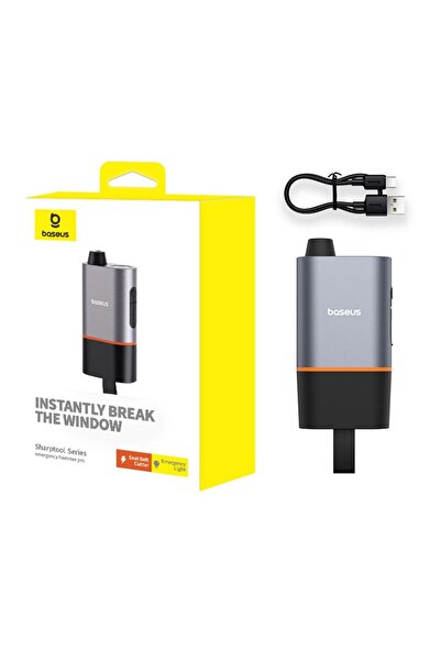 Choice مطرقة أمان طوارئ للسيارة من Baseus باللون الأسود 3 في 1 على شكل حرف U ...