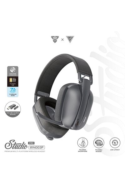 Choice Gray FANTECH WHG03P STUDIO PRO Gaming Headphones Wired& Wireless Bluetooth 7.1 Surround Headset With