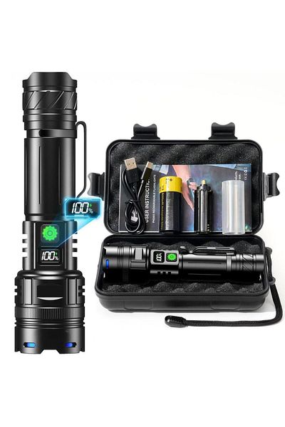 Choice Package B Powerful 1000000 High Lumen LED Flashlight Super Bright Rechargeable Portable Ultra Power