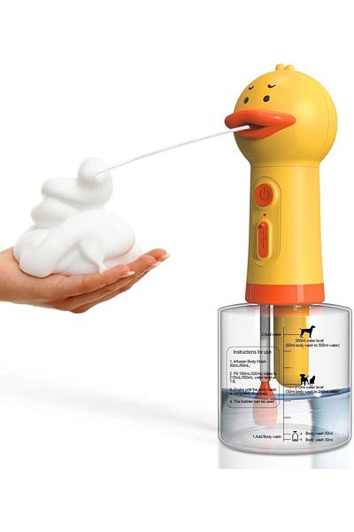 Choice Yellow Yellow Duck Pet Cleaning Bathing Electric Foam Machine Usb Charging Automatic Soap Dispenser