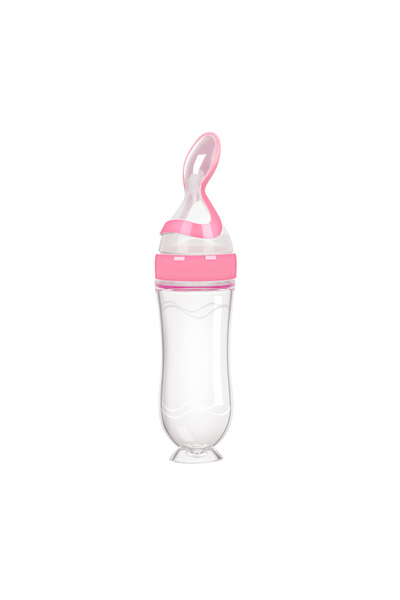 Choice TD1119G Safe Useful Silicone Baby Bottle With Spoon Food Supplement Rice Cereal Bottles Squeeze Spoo