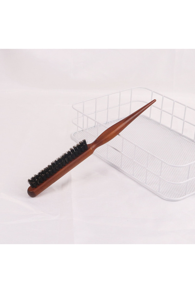 Choice مشط احترافي ZZMDMS-BuDaiChi 1 للصالونات بمقبض خشبي، مضاد للكهرباء الساكنة، يمزق الشعر من الخلف