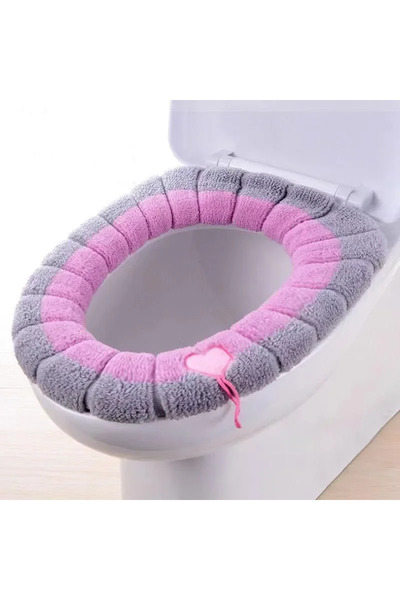 Choice3 C03-Pink Winter Toilet Seat Cushions Bathroom Toilet Seat Cushions Ha...