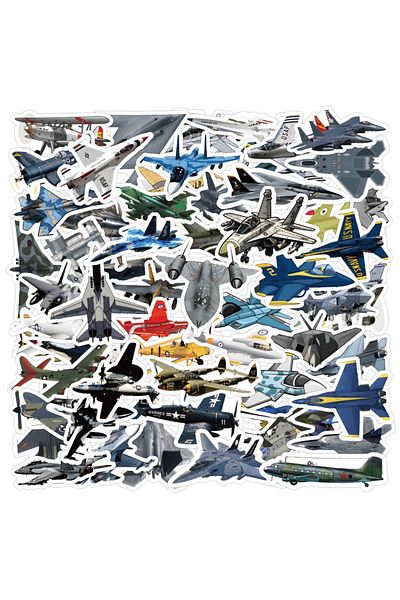 Choice Fighter 60pcs 60pcs Cartoon Airplane Fighter Graffiti Stickers Aesthetic Phone Wall Scrapbook Motorc