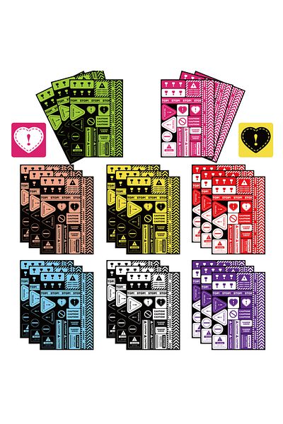 Choice 8PCS 8PCS Cute Cartoon Warning Line Creative Sticker DIY Luggage Laptop Guitar Phone Skateboard Viny