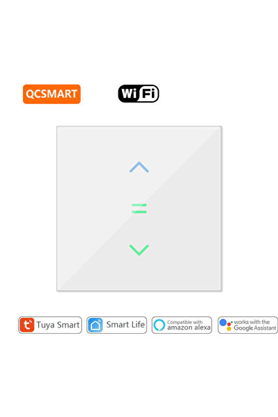 Choice3 ستائر دوارة QCSMART بيضاء بمعيار الاتحاد الأوروبي مع مفتاح إضاءة خلفي...