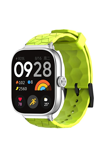 Choice سوار سيليكون بنمط كرة قدم ليموني لساعة Redmi Watch 4، بديل لسوار Mi Ba...
