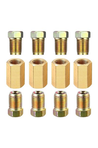 Choice A Brake Hose Brass Fittings for 3/16-inch pipe Union Fittings Straight Brass Connector Car Accessori