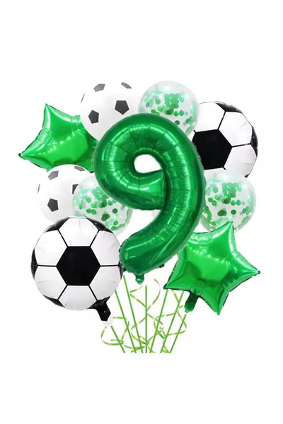 Choice مجموعة أخرى من بالونات الهيليوم جلوبوس على شكل كرة قدم رقم 9، زينة حفل...