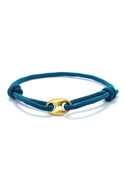 Choice peacockblue Simple Style Men Bracelet With Stainless Steel Sliding Adjustable Beach Nautical Marine