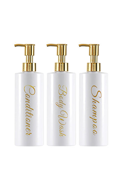 Choice مجموعة موزع صابون أبيض 500 مل، موزع صابون محمول للسفر، زجاجة مضخة استح...