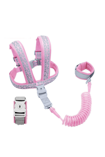 Choice 2 متر وردي 2 في 1 أحزمة أمان للأطفال الصغار تمنع الضياع - رابط معصم مض...