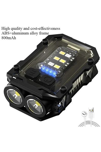 Choice Hot Sale-Black COB LED Mini Flashlight Super Bright EDC Keychain Light 8 Lighting Modes Outdoor Emer