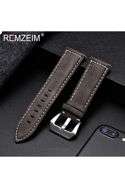 Choice18 18mm Dark brown Genuine Leather Watchband Bracelet Black Blue Brown Vintage Matte Watch Strap For Wo