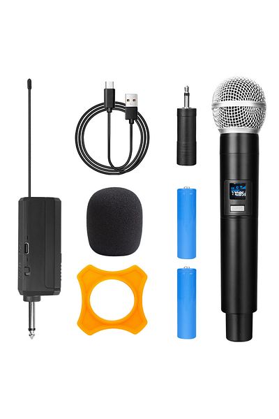 Choice UHF010 1-to-1 Wireless Microphone 2 Channel UHF Fixed Frequency Handheld Mic Microphone Condenser Mi