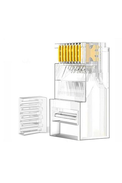 ZoeRax 50 قطعة من موصلات UTP ZoeRax Cat6 RJ45، طرفي Cat 6 RJ 45 مكونان من قطعتين، موصل إيثرنت UTP 8P8C P