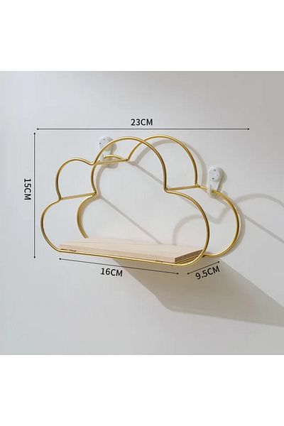Choice M-Gold Creative Cloud Iron Shelving Wall Shelf Wooden Clapboard Nordic Style Decoration Children Roo