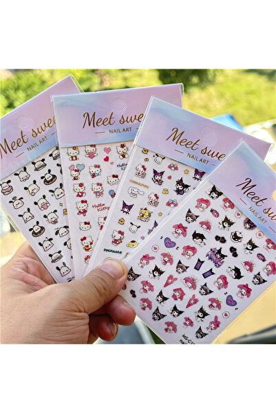 Choice مجموعة B (4 قطع) 4 قطع/مجموعة واحدة من ملصقات الأظافر ثلاثية الأبعاد K...