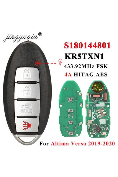 jingyuqin S180144801 Kr5txn1 Keyless Smart Car Remote Key For Nissan Altima Versa 2019 2020 433mh...