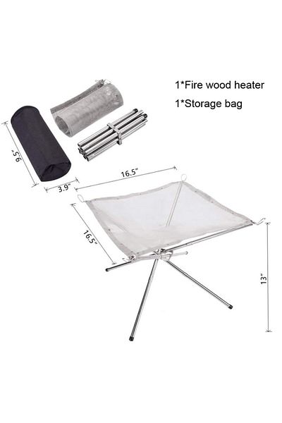 Choice Silver Portable Outdoor Fire Pit Collapsing Steel Mesh Fire Stand Stove Wood Heater Camping Supplies